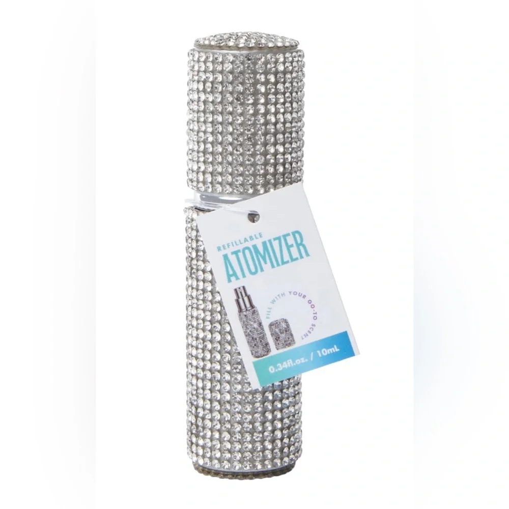 Clear 🤍 Blingy, Rhinestone ✨💎✨Refillable Atomizer 0.34oz, BNWT! - Picture 3 of 4